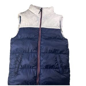 Champion Puffer Vest Men’s Medium Blue White Zip Warm Outdoor